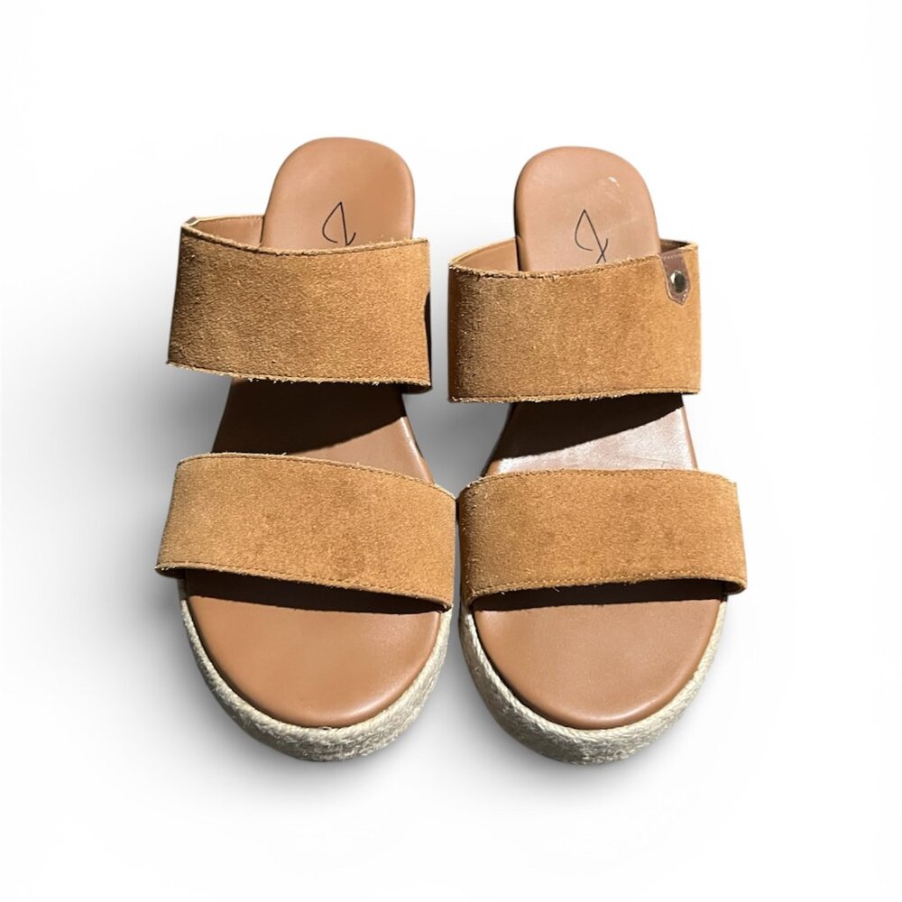 JOIE Womens Comfortable Genuine Suede Espadrille Wedge Shoes On; Sz 9.5